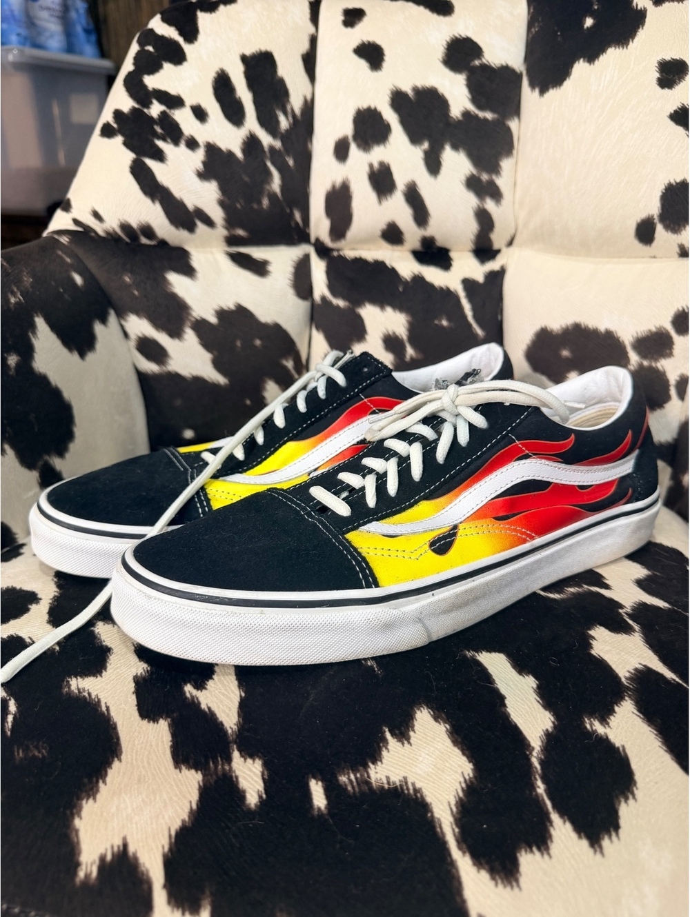 CALL OUT Vans Flame Print Old Skool Sneakers Size 12